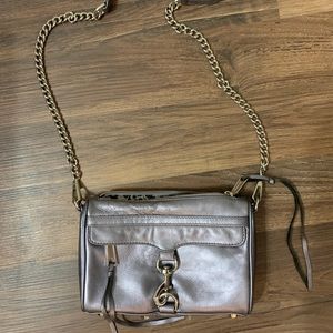 Silver mini MAC Rebecca minkoff crossbody